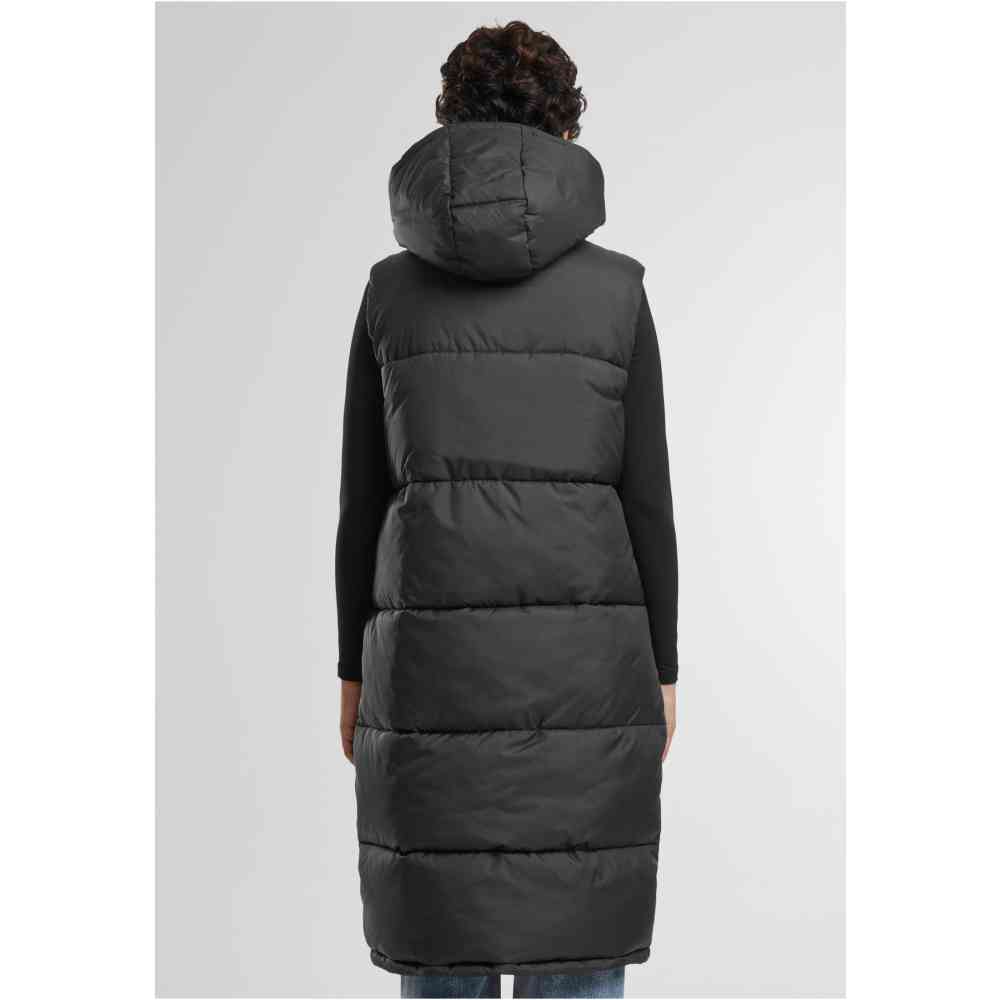Urban Classics - Long Hooded Puffer Sleeveless jacket - Black